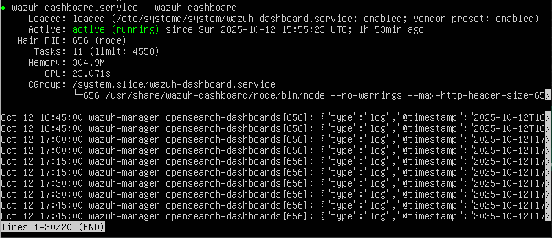 Wazuh dashboard placeholder