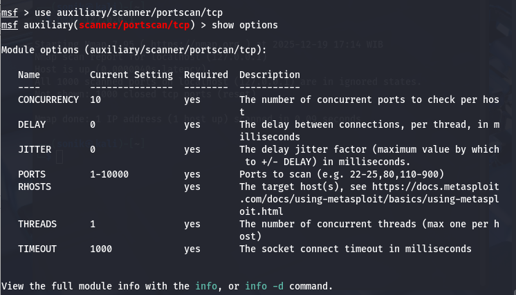 msfconsole running