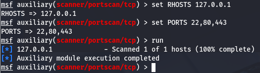 Portscan module options