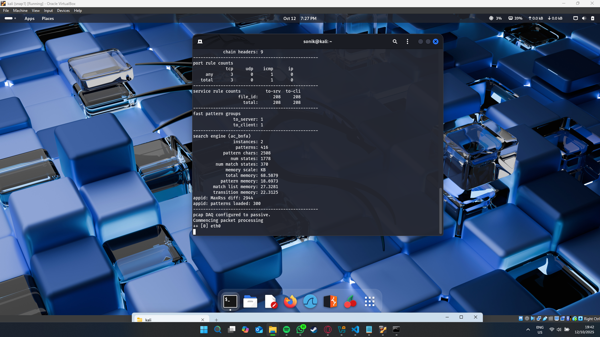 Run snort on external interface (placeholder)